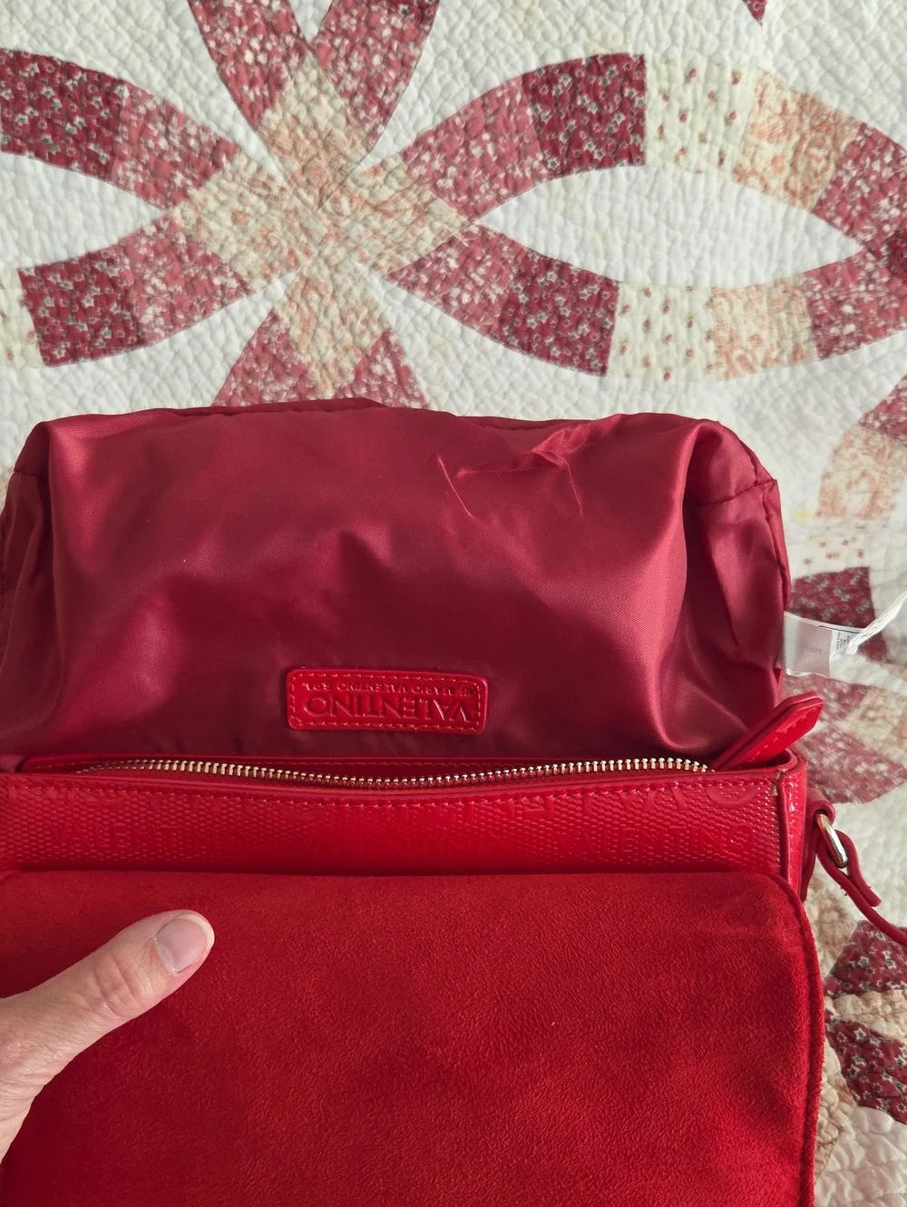 Valentino by Mario Red Crossbody Vegan Leather NWOT